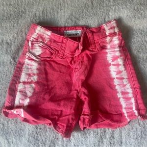 Old Navy Girls Pink and White Tie Dye Jean Shorts - Size 7